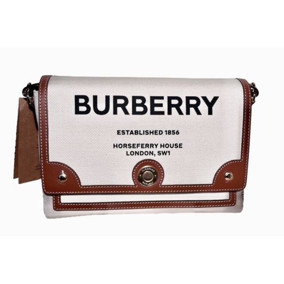 Burberry Note Canvas Logo Crossbody Bag - Picture 6 of 16